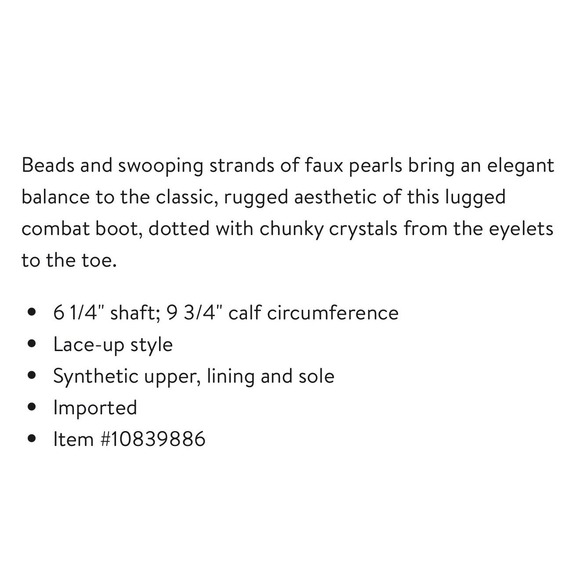 NIB Azalea Wang Twinkley Pearl Studded Rhinestone Embellished Combat Boots SZ 7 - Picture 3 of 10